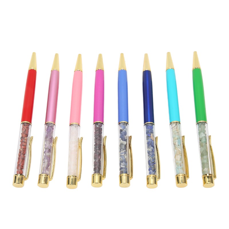 8PCS Crystal Ballpoint Pen Fashionable Colorful Bling Crystal Pens for