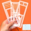 Handmade Flexible Record Template, 3-Pack Stencils Drafting Tools, Reusable Templates