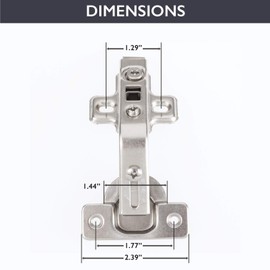 Ilyapa Corner Cabinet Hinges Satin Nickel, 2 Pack - Self Closing 135 Degree Lazy Susan Kitchen Cabinet Door Hinge Hardware