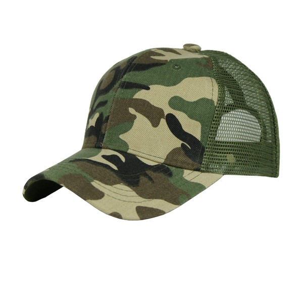 FREEBIRD99 Half Mesh Trucker Hat Snapback Caps Headwear (Camouflage #0837-1)