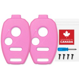 Cutting NOT Required for Honda Key Fob Cover Shell for Civic Accord CRV Pilot Element - Custom Fit Durable Design Easy Installation by StandardAutoPart (3 Button) (Pack of 2) (Pink)