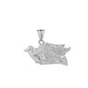 Animal Kingdom Fine Sterling Silver Dove Bird Pendant Necklace, 22"