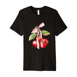 Coquette Bows with cherries Cute Coquette girl clothes Premium T-Shirt