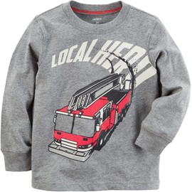 Carter's Baby Boys' 12M-24M Long Sleeve Local Hero Graphic Tee 24 Months Gray
