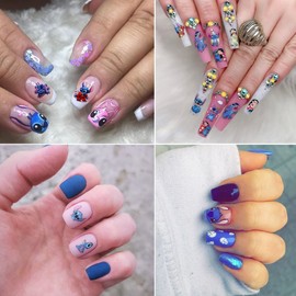 8 Sheets Cute Nail Art Stickers Decals 3D Self Adhesive Cute Cartoon Nail Decals Kawaii Anime Nail Stickers Design Cute Nail Art Charm for Women Acrylic Nail DIY Manicure Tips Decorations