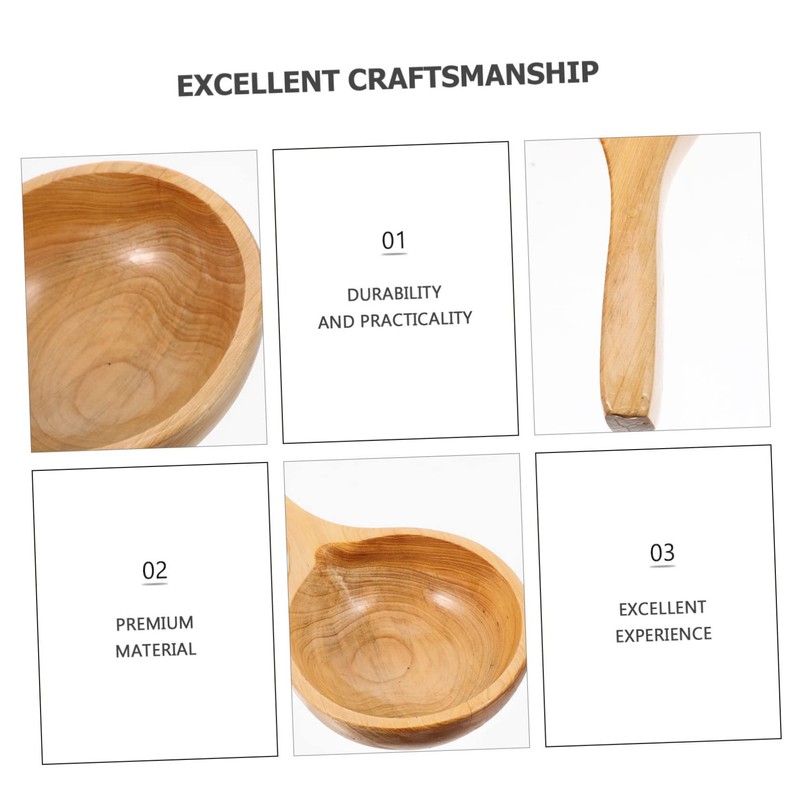 iplusmile Wood Water Scoop Ergonomic Kitchen Ladle Convenient for Home