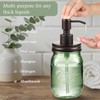 Amolliar Mason Jar Bathroom Accessories Set, 4 Pcs Green Glass