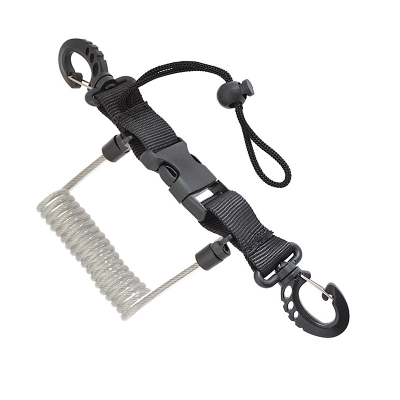 Spiral Coil Cable Anti-lost Camera Flashlights Safety Leash for Diving
