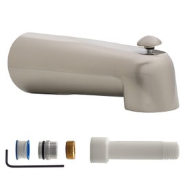 Westbrass E507DUS-07 Universal Fit 7" Diverter Tub Spout, Zinc, Satin Nickel