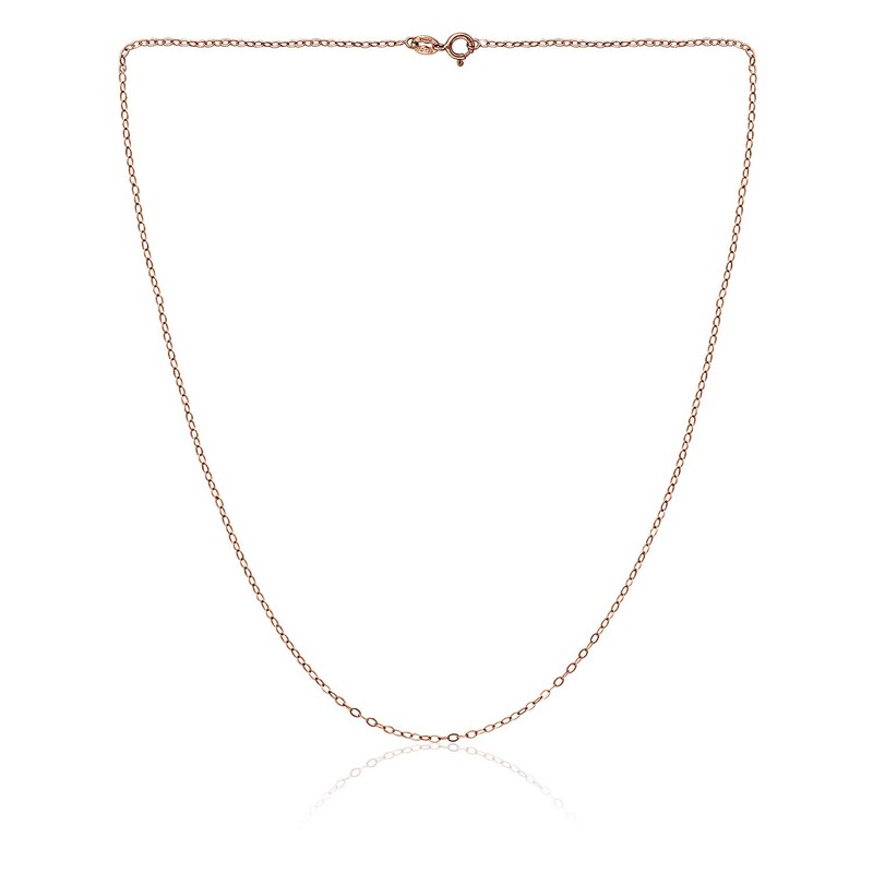Collar de cadena de plata de ley de 1 mm,