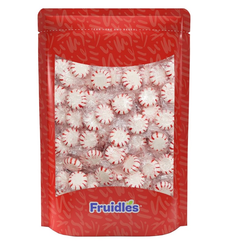 Peppermint White Face Starlights Hard Candy, Kosher, Individually Wrapped (Half-Pound)