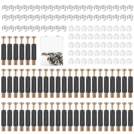 50 Sets 3-in-1 Furniture Connectors, Eccentric Cam Locks for Furniture Bolts & M6x40mm Cabinet Hardware Connector Bolts and Pre Inserted Nuts, Fixings Screws Dowel for Cabinet Wardrobe Repair