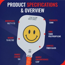 SCS Carbon Fiber Pickleball Paddle – USAPA Approved 2024 – Lightweight, Enhanced Spin, Sure-Grip Handle – Evo-Lite Series for Intermediate Players - Happy Paddle