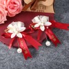 Simulation Corsage Bride Bridegroom Artificial Chest Flower Decor Wedding Accessories4Pcs