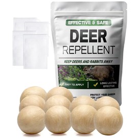 LAQDECDV Deer Repellent, Rabbit Repellent Outdoor, Deer Deterren for Yard & Garden, Bunny Repellent Balls, Keep Deer, Elk, Moose Away from Plant/Tree, Deer & Rabbit Repellant, 90 Days Protection-10P