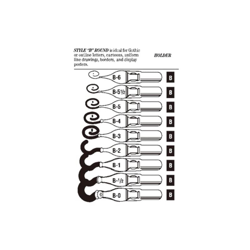 Speedball B-Series Lettering Pen Set - 1 Penholder w/ 6