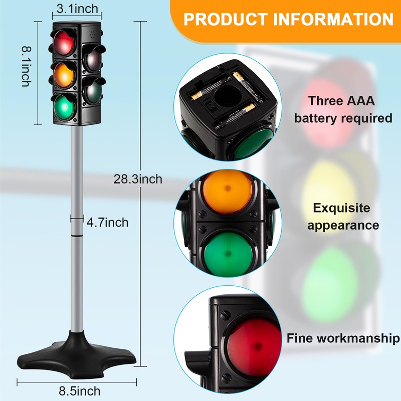 Hiboom 1 Piece Traffic Light Toy 2 in 1 Simulation