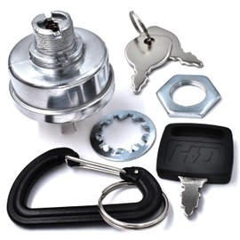HD Switch Replaces Wright Mfg 20420002 52420008 Starter Ignition Key Switch - Includes 3 Keys, Mounting Hardware & Free Carabiner