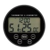 Multifunctional Kitchen Digital Timer Thermometer Hygrometer Black for Household Use