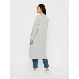 Noisy may Women's Nmcity L/S Long Noos Cardigan, Light Grey Mix