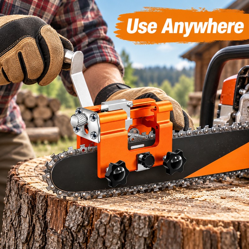 10 pcs Portable Chainsaw Chain Sharpening Jig – Hand-Crank Manual