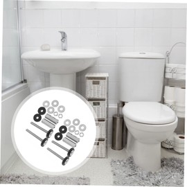 Gadpiparty 4pcs Toilet Tank Screw Durable Fixing Bolts with Washers for Firm and Watertight Connection Toilet Installation Bathroom Accessories