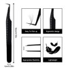 VAVALASH Lash Tweezers for Eyelash Extensions, Fiber Tip Diamond Grip