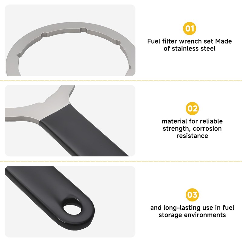 SRIAOO For Fuel Tank Filter Wrench Compatible with Goldenrod See-Through