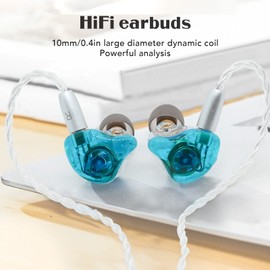 Bluetooth in Ear MMCX Ohrhörer, Dynamische 10 mm Treiber und Geräuschisolierende, Kabellose und Kabelgebundene, Abnehmbare HiFi MMCX Kopfhörer mit Tiefen Bässen für Musiker, Sänger, Schlagzeuger
