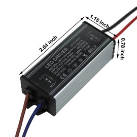 Aluminium IP66 (12-18) X 1W LED Driver 300mA (Constant Current Output) / DC 36-65V (Voltage Output) / AC 100-265V (input votage) Waterproof Power Supply Lighting Transformer Drivers Ballast