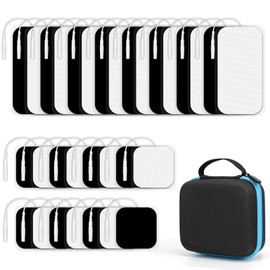 Glamgen Tens Unit Electrode Pads with Carry Case, 32 PCS 2" and 2"x4" Tens Unit Replacement Pads with Upgraded Self-Stick Performance for Electrotherapy, Compatible with AUVON TENS, TENS 7000, Etekcity