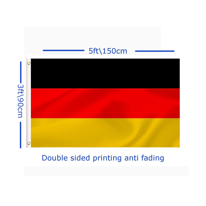 Large German Flag, 3X5Ft Germany Banner Decor, Deutschland Indoor Outdoor