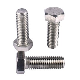 KOSJETHAS 5/16-18 x 1-1/4" Hex Head Screw Bolt, Fully Threaded, 304 Stainless Steel 18-8, External Hex Drive, Coarse Thread UNC, Pack of 10