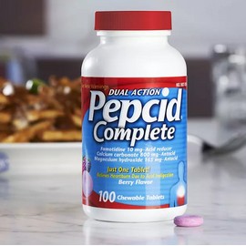 Pepcid Dual Action Complete 100 Chewable Tablets Berry Flavor 2027 Expiration