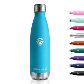 Thermos Flask, 500 ml, Suitable for Carbonated Drinks, BPA-Free, Leak-Proof, Double-Walled Thermos Flask, for Fitness, Running, Office, Children, Adults, Camping, Fitness, Bubble