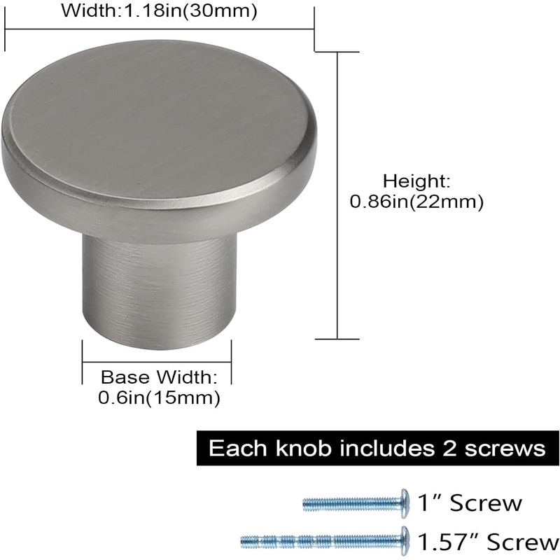goldenwarm 4 Pack Silver Drawer Knobs Brushed Nickel Cabinet Knobs