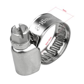 10 Pcs 8-16mm Hose Clips Adjustable, Stainless Steel Jubilee Clips for Securing Hose Connections Home Gas Pipe Flexible Hose Pipe Tube