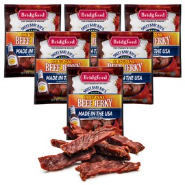 Bridgford Sweet Baby Ray’s Beef Jerky Original 3.25 oz Pack of 6 - Healthy Beef Jerky for Your Dietary Preferences - Ready To Eat High Protein Beef Jerky for On the Go Snacking and Busy Lifestyles