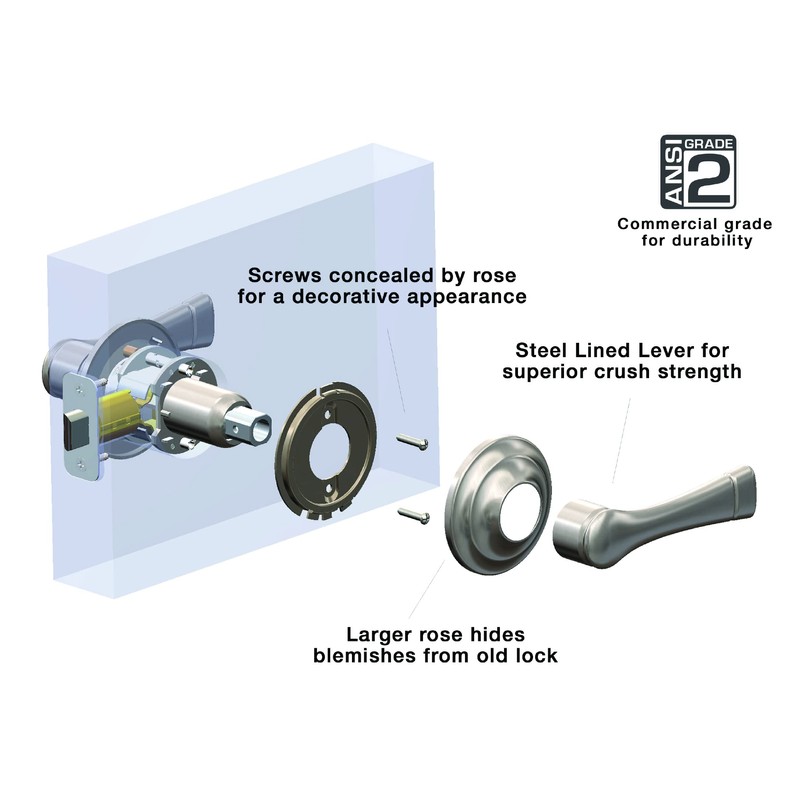 BRINKS - Glenshaw Push Pull Rotate Keyed Entry Door Lever,