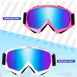 Braylin Adult Ski Goggles, 2-Pack Snowboard Goggles for Youth, Teens, Men & Women, Wide View Snowmobile Goggles