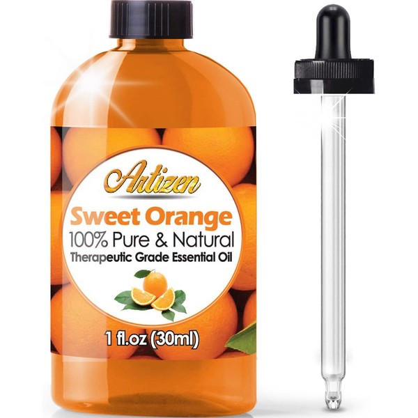 Artizen Sweet Orange Essential Oil (100% Pure& Natural - Undiluted) Therapeutic Grade - Huge 1oz Bottle - Perfect for Aromatherapy, Relaxation, Skin Therapy & More!