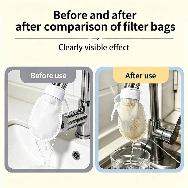 BOXOB 50uds Grifo Filtro Bolsas para Cocina Fregadero & 10