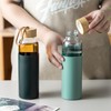 wangsdjy 21oz Glass Water Bottle with Silicone Sleeve & Bamboo