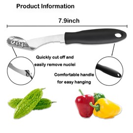 Miocololy Stainless Steel Fruit and Vegetable Corer Set, Multi-Function Corer and Seed Remover for Apple Tomato (style1)