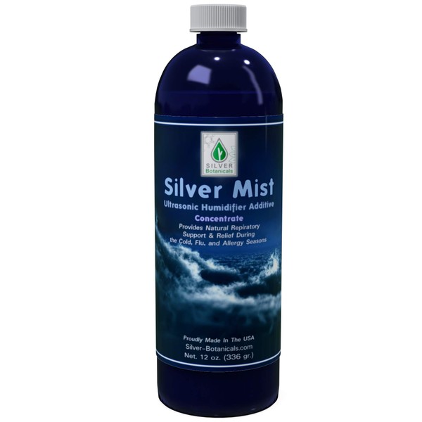 Silver Mist Ultrasonic Humidifier Additive | All Natural Colloidal Silver Additive | 12 oz.