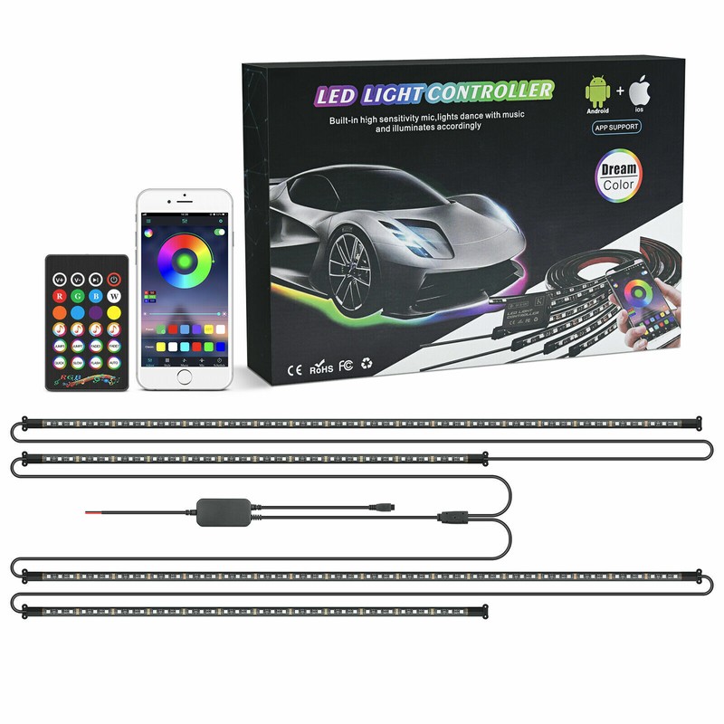 MICTUNING RGB LED Strips Under Car Truck Tube Underbody Underglow
