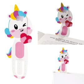 SPARKGEMEI Bookmark Reading Light, Clip-On Book Light Portable, Eye-Caring Book Lights, Rechargeable Cute LED Reading Lamp with 3 Color Light for Kids, Gift for Book Lovers-1 Pack