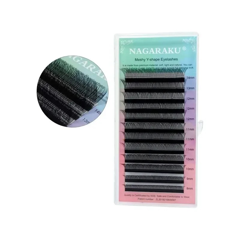 Extensiones de Pestañas Nagaraku Volume brasileiro YY Color Negro