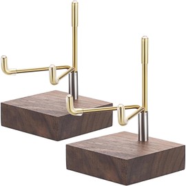 Rurumi 万能 ディスプレイスタンド 2個セット 木製台座 展示 イーゼル スタンド トレカ 原石 鉱物 化石 水晶玉 クリスタル 置き台 フォトフレーム 展示スタンド 本立て 天然石 皿 コレクション 展示台 (M)