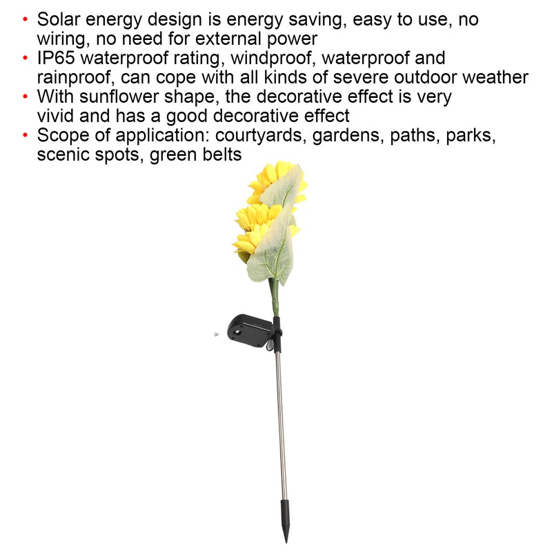 Solar Sunflower Lights Automatic Energy Saving IP65 Waterproof LED Charging